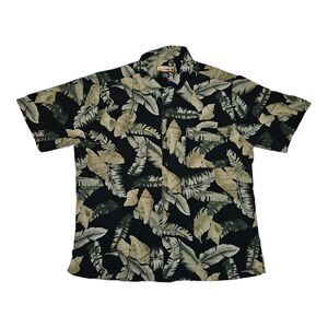 Havana Jack's Cafe 100% Silk Shirt Men's XL Short Sleeve Hawaii Vacation Beach